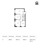 Планировка 3-комнатной квартиры, 68,3 м2