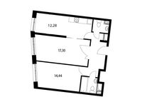 Планировка 2-комнатной квартиры, 59,3 м2