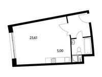 Планировка квартиры студии, 35,8 м2