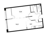 Планировка 2-комнатной квартиры, 56,1 м2