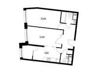 Планировка 2-комнатной квартиры, 58,7 м2