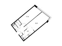 Планировка 2-комнатной квартиры, 57,9 м2