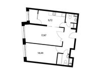 Планировка 2-комнатной квартиры, 57,2 м2
