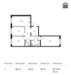 Планировка 3-комнатной квартиры, 85,5 м2