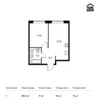 Планировка 1-комнатной квартиры, 36,6 м2