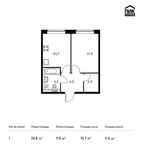 Планировка 1-комнатной квартиры, 32,8 м2