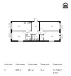 Планировка 3-комнатной квартиры, 80,6 м2
