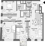 Планировка 2-комнатной квартиры, 134,4 м2