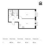 Планировка 1-комнатной квартиры, 42,3 м2