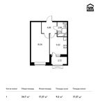 Планировка 1-комнатной квартиры, 34,7 м2