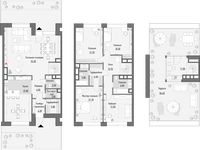 Планировка 2-комнатной квартиры, 120,5 м2