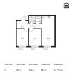 Планировка 2-комнатной квартиры, 59,1 м2