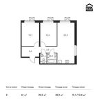 Планировка 2-комнатной квартиры, 61 м2