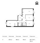 Планировка 3-комнатной квартиры, 87,3 м2