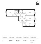 Планировка 3-комнатной квартиры, 83,6 м2