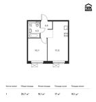 Планировка 1-комнатной квартиры, 35,7 м2