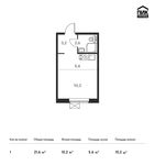 Планировка квартиры студии, 21,6 м2