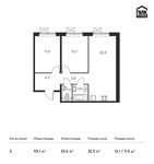 Планировка 2-комнатной квартиры, 59,1 м2