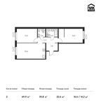 Планировка 2-комнатной квартиры, 69,9 м2