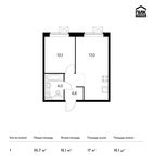 Планировка 1-комнатной квартиры, 35,7 м2