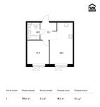 Планировка 1-комнатной квартиры, 39,3 м2