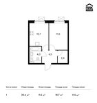 Планировка 1-комнатной квартиры, 33,6 м2