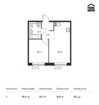 Планировка 1-комнатной квартиры, 35,5 м2