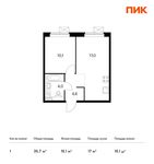 Планировка 1-комнатной квартиры, 35,8 м2