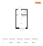 Планировка квартиры студии, 21,5 м2