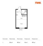 Планировка квартиры студии, 21,6 м2