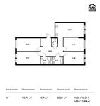 Планировка 4-комнатной квартиры, 113,76 м2