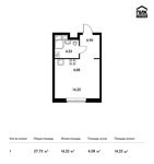 Планировка квартиры студии, 27,73 м2