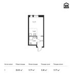 Планировка квартиры студии, 22,55 м2
