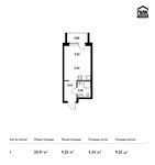 Планировка квартиры студии, 22,91 м2