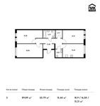 Планировка 3-комнатной квартиры, 89,89 м2