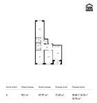 Планировка 3-комнатной квартиры, 92,1 м2