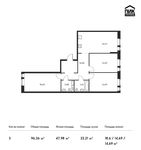 Планировка 3-комнатной квартиры, 96,36 м2