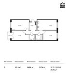 Планировка 3-комнатной квартиры, 102,8 м2