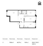 Планировка 3-комнатной квартиры, 118,46 м2