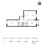 Планировка 3-комнатной квартиры, 88,41 м2