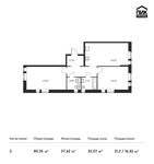 Планировка 2-комнатной квартиры, 80,35 м2