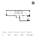 Планировка 2-комнатной квартиры, 74,3 м2