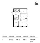 Планировка 3-комнатной квартиры, 102,98 м2