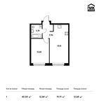 Планировка 1-комнатной квартиры, 40,58 м2