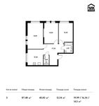 Планировка 3-комнатной квартиры, 87,48 м2