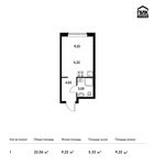 Планировка квартиры студии, 22,06 м2