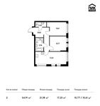 Планировка 2-комнатной квартиры, 54,91 м2