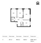 Планировка 3-комнатной квартиры, 81,7 м2