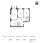 Планировка 3-комнатной квартиры, 88,35 м2