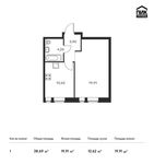 Планировка 1-комнатной квартиры, 38,69 м2